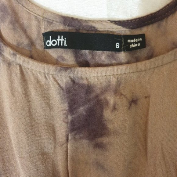 DOTTI AU-6 Brown Tie Dye Sleeveless Tunic / Short Dress - Very Good Condition - Picture 8 of 11